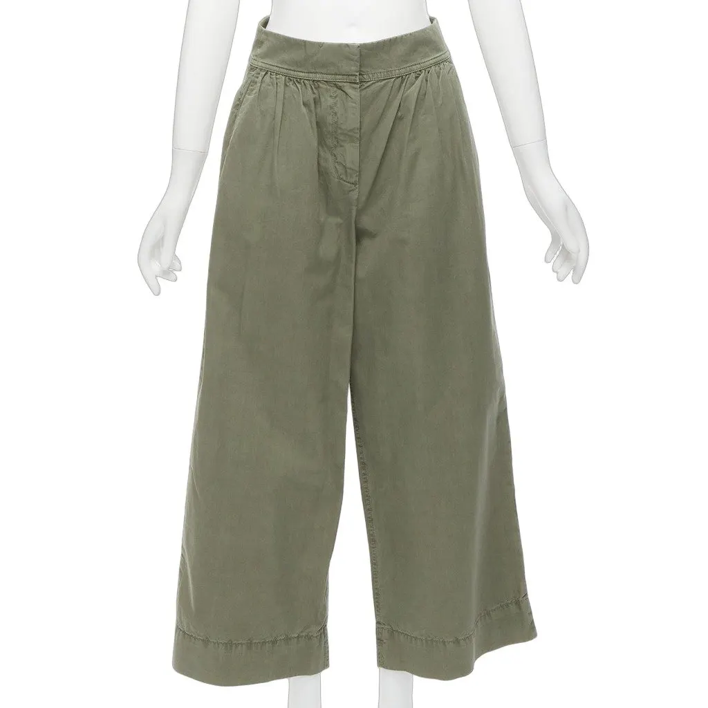 J.Crew Safari Wide Pants Green Cotton Never worn - Front View