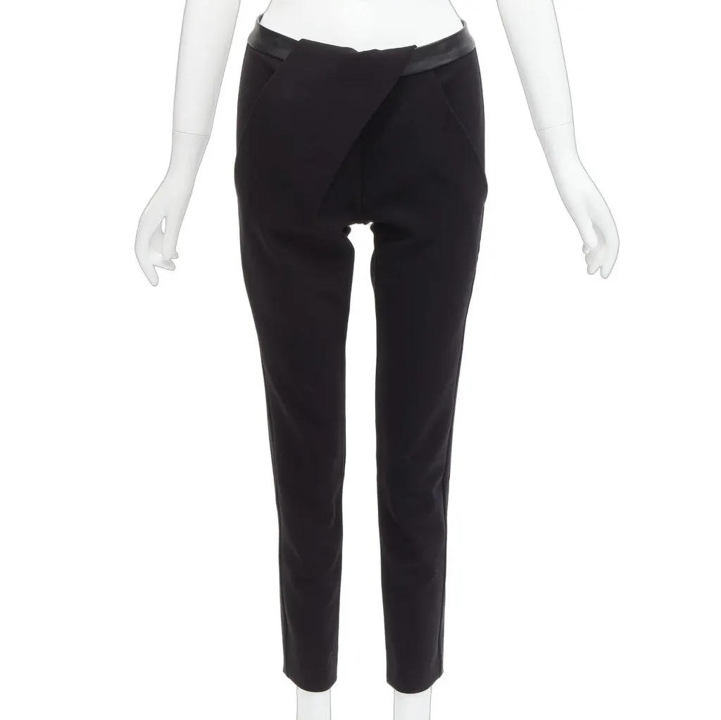 Dion Lee Wrap Cropped Pants Black Leather Very good - Front View