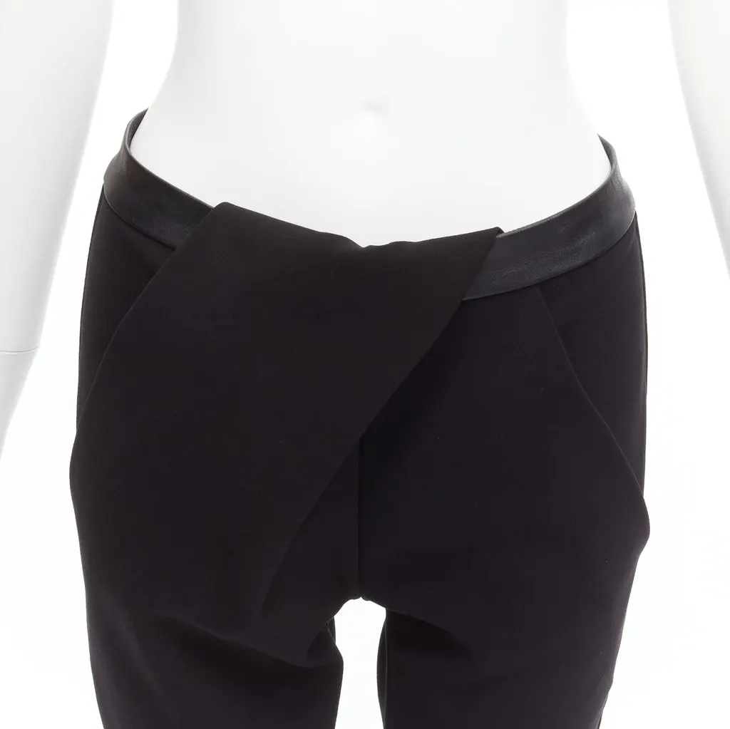Dion Lee Wrap Cropped Pants Black Leather Very good - Back View