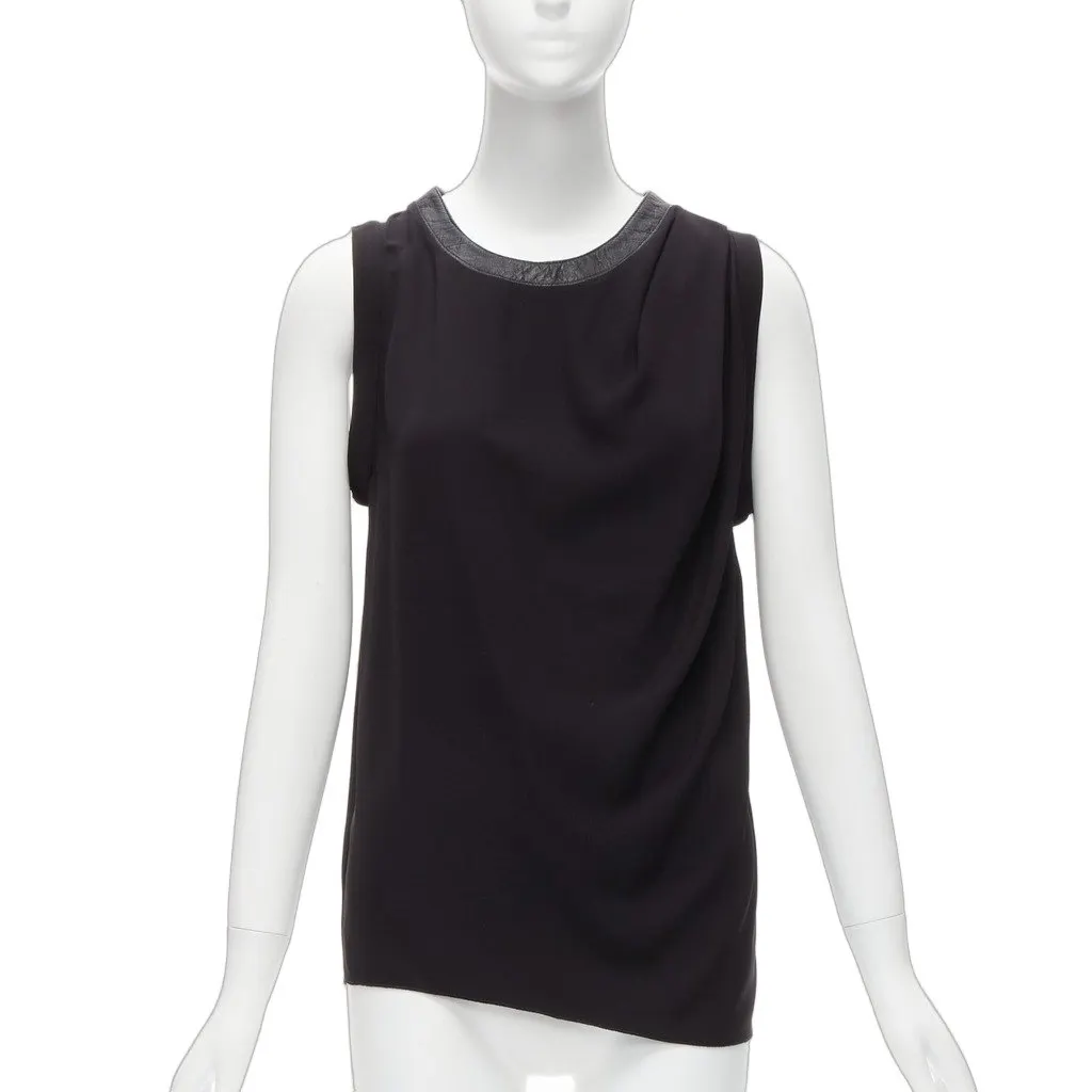 Dion Lee Leather Trim Tank Black Acetate Never worn - Front View