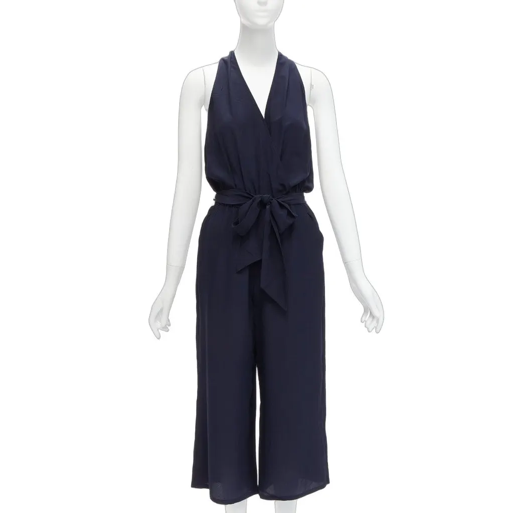 Tory Burch Navy Wrap Jumpsuit