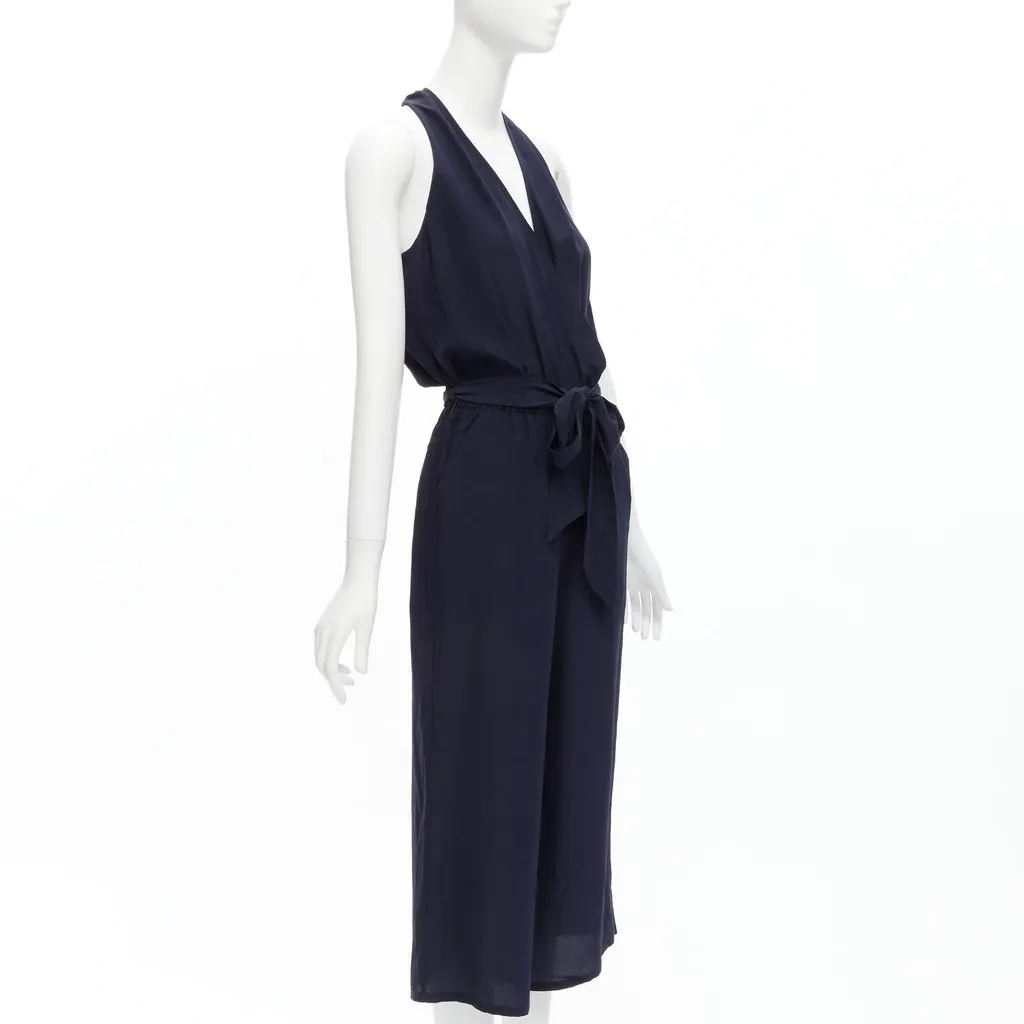 Tory Burch Navy Wrap Jumpsuit Navy Silk Never worn - Inside View