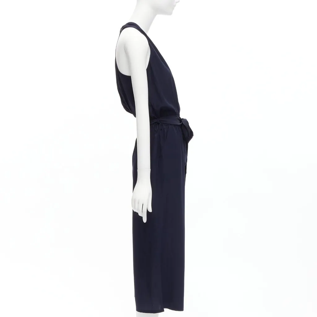 Tory Burch Navy Wrap Jumpsuit Navy Silk Never worn - Model View