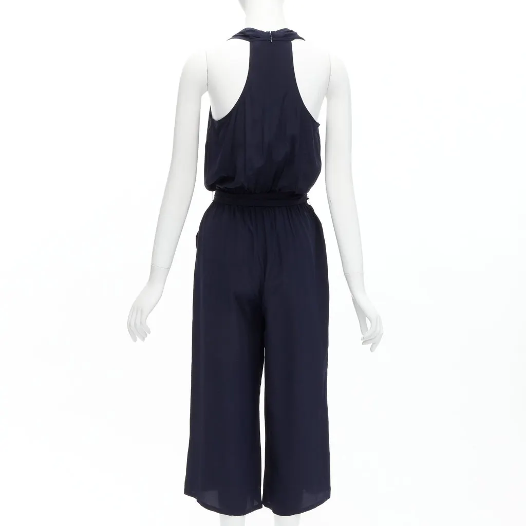 Tory Burch Navy Wrap Jumpsuit Navy Silk Never worn - Box View
