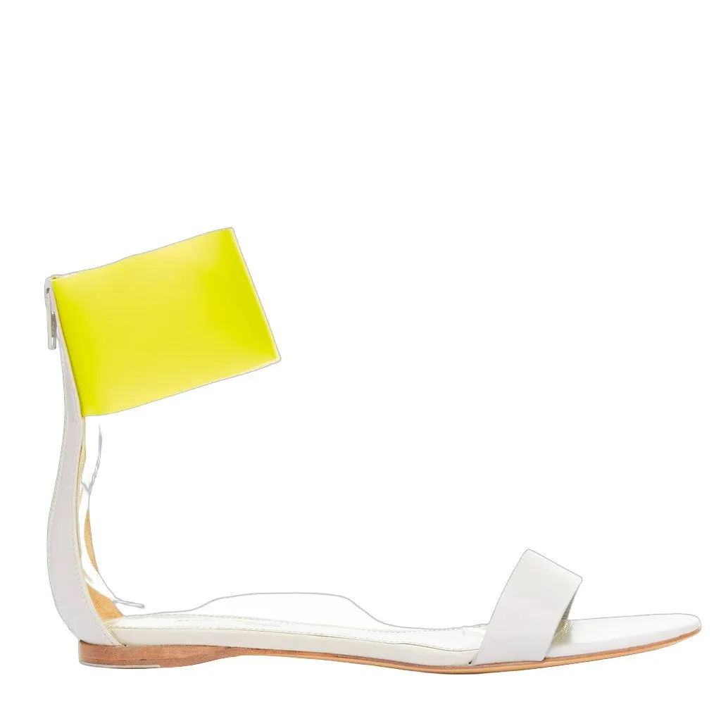 Jil Sander Yellow Rubber Sandals Grey Rubber Good - Front View