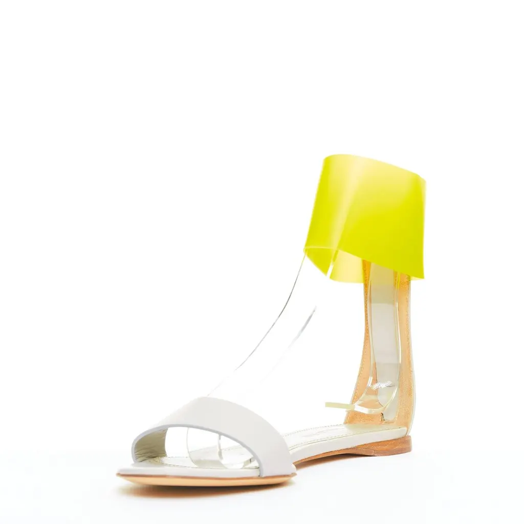 Jil Sander Yellow Rubber Sandals Grey Rubber Good - Model View