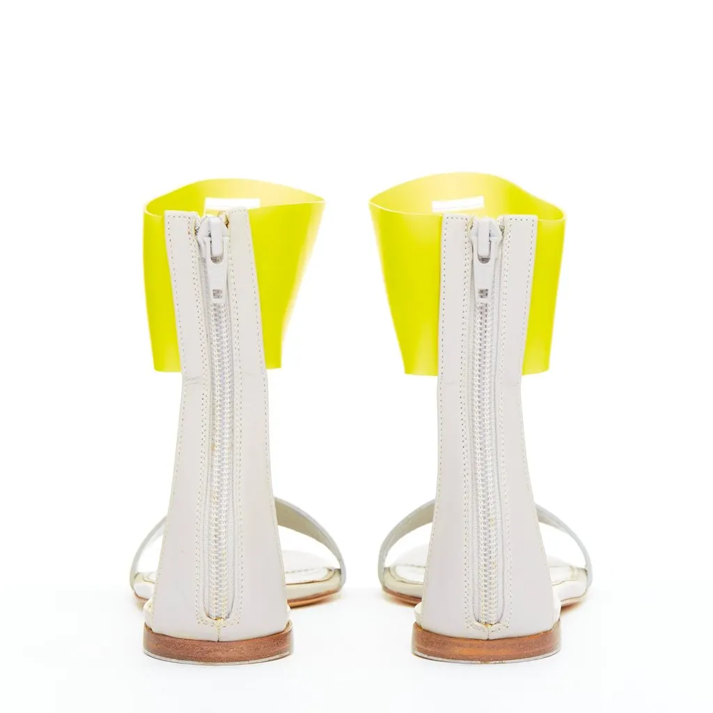 Jil Sander Yellow Rubber Sandals Grey Rubber Good - Box View