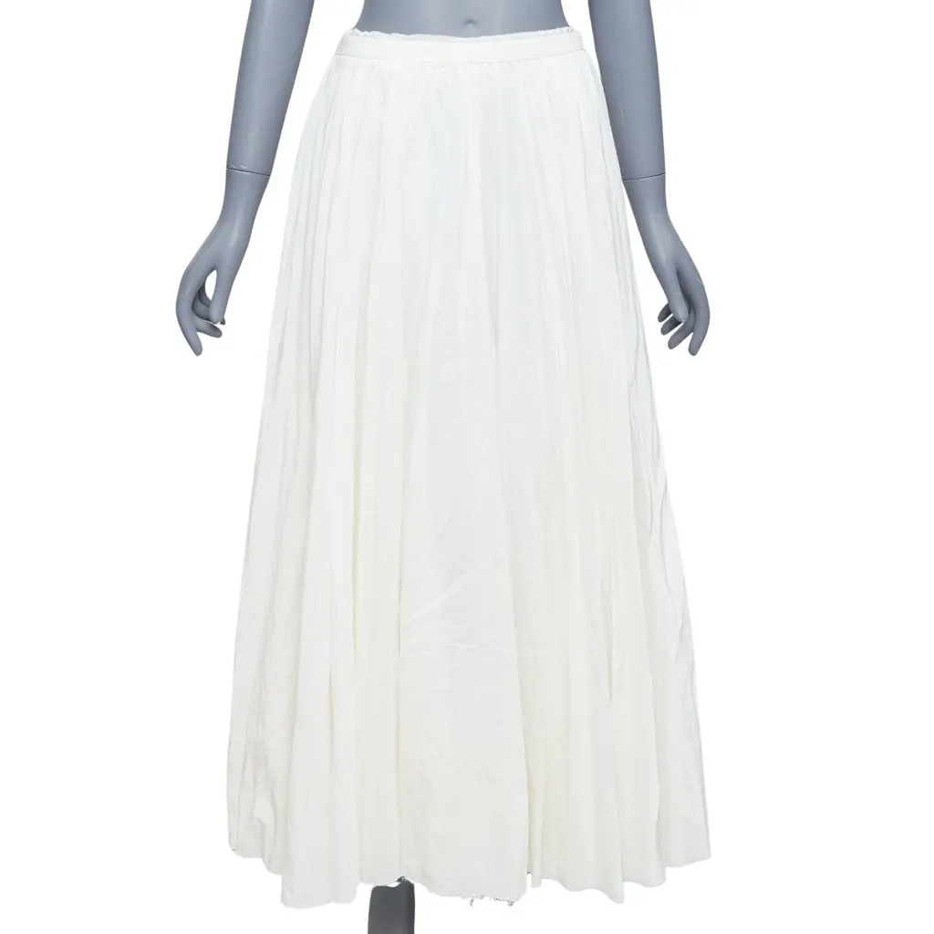 BAND OF OUTSIDERS Pleated Midi Skirt Ecru Silk Very good - Front View