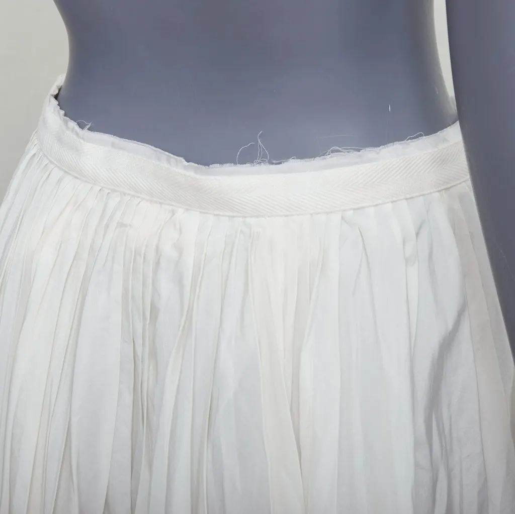 BAND OF OUTSIDERS Pleated Midi Skirt Ecru Silk Very good - Back View