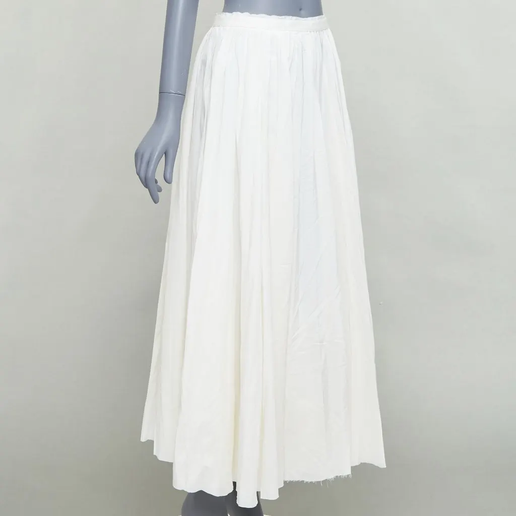 BAND OF OUTSIDERS Pleated Midi Skirt Ecru Silk Very good - Inside View