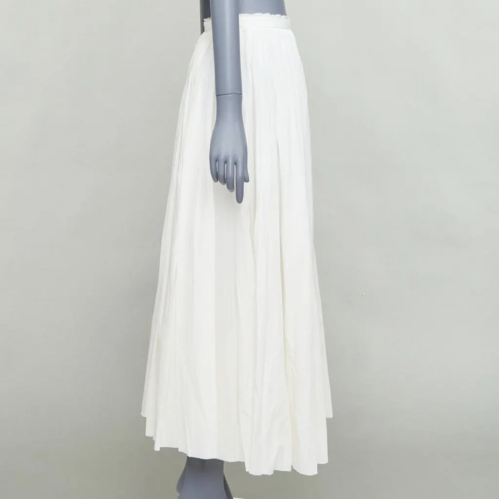 BAND OF OUTSIDERS Pleated Midi Skirt Ecru Silk Very good - Model View