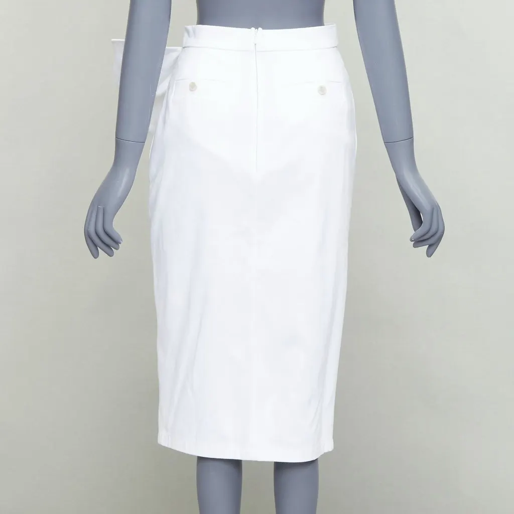 Max Mara Ruffle Button Skirt White Cotton Good - Box View