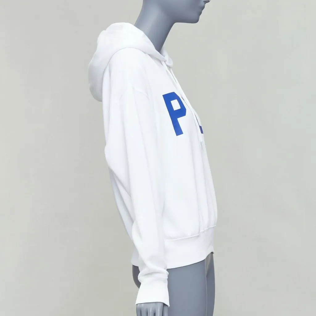 Polo Ralph Lauren Logo Stripe Hoodie Blue Cotton Good - Model View