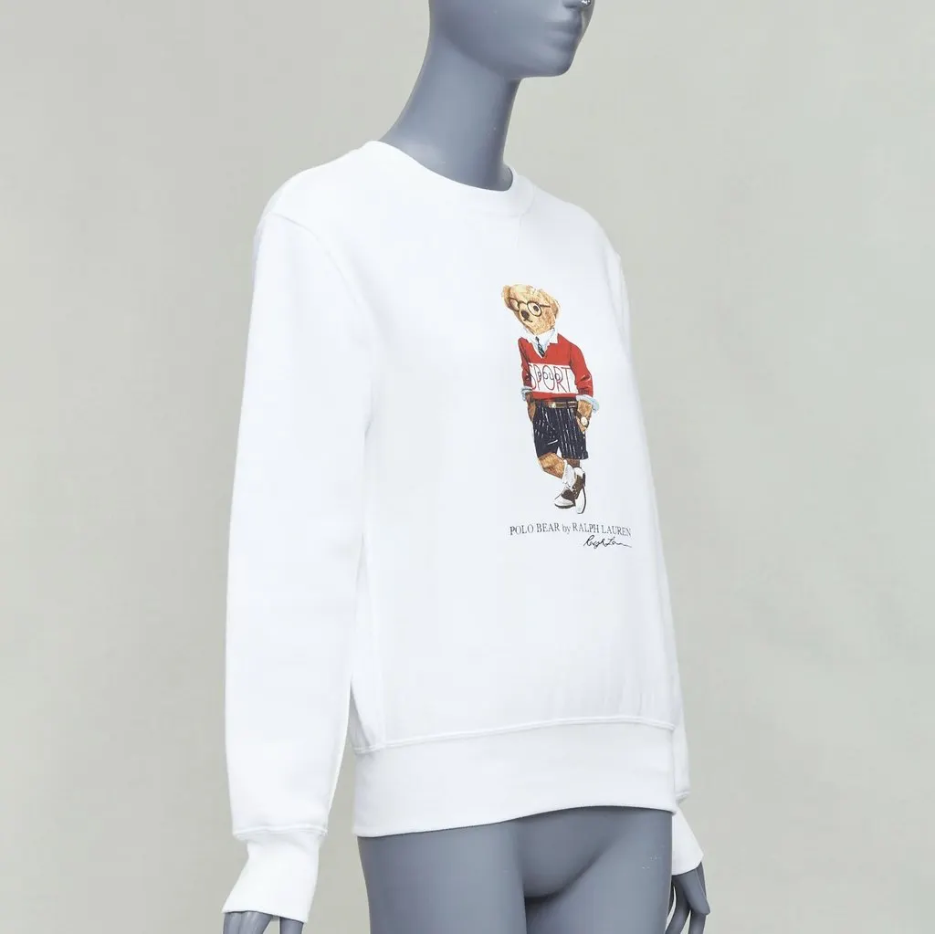 Polo Ralph Lauren Bear Print Pullover White Cotton Never worn - Inside View