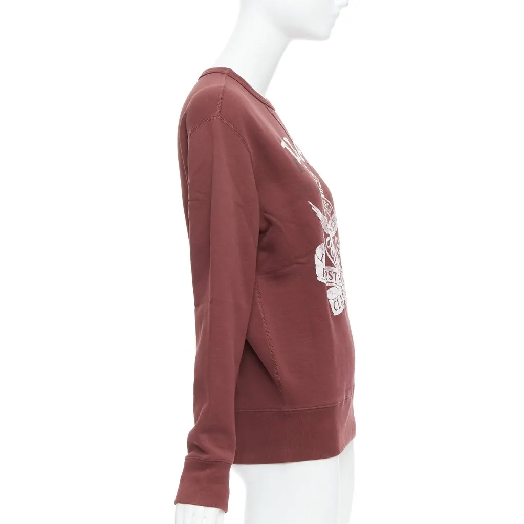 Polo Ralph Lauren Varsity Fleece Sweatshirt Burgundy Cotton Very good - Model View