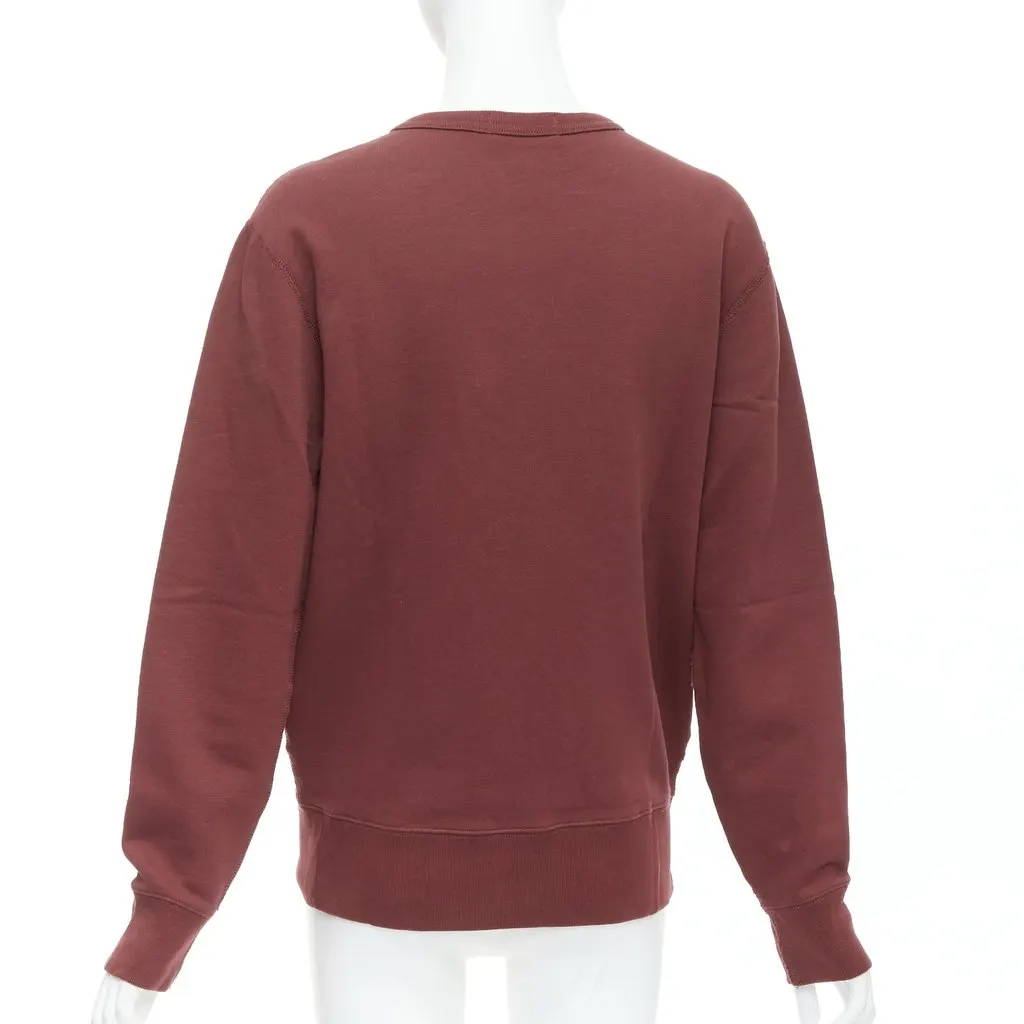 Polo Ralph Lauren Varsity Fleece Sweatshirt Burgundy Cotton Very good - Box View