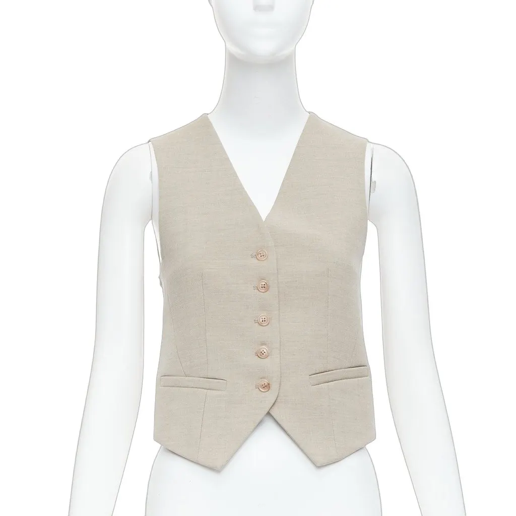 The Frankie Shop Khaki Waistcoat Vest Khaki Never worn - Front View
