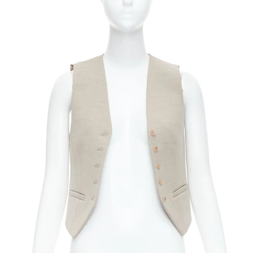 The Frankie Shop Khaki Waistcoat Vest Khaki Never worn - Inside View
