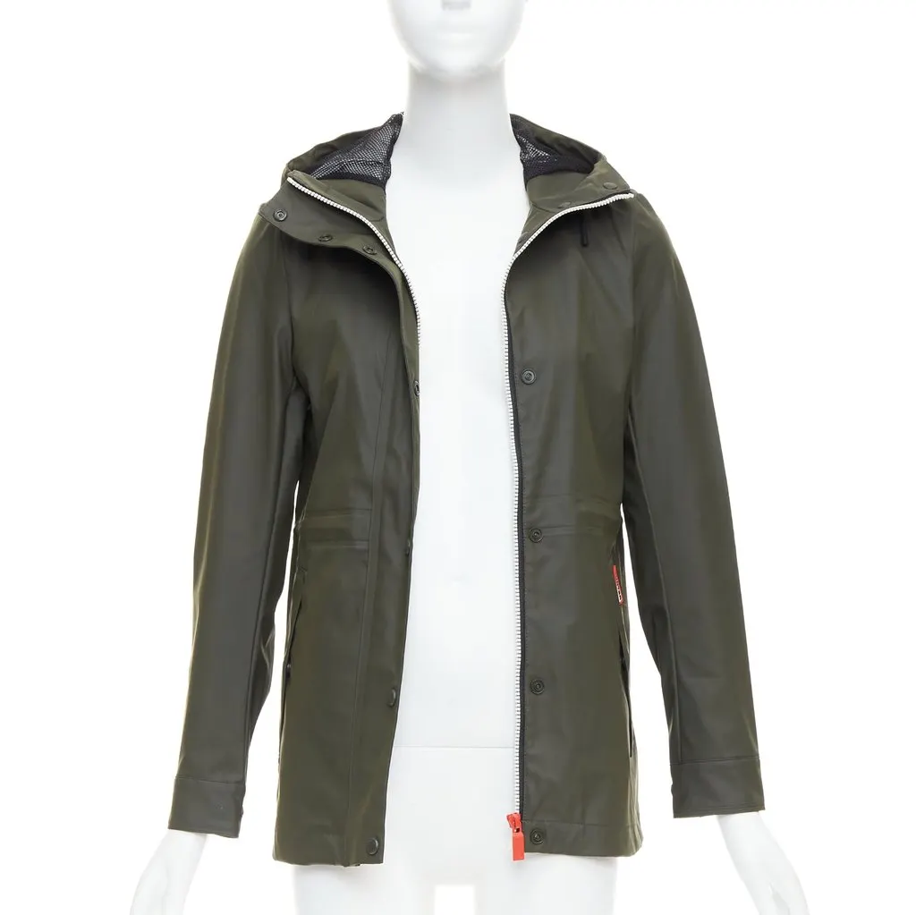 Hunter Green Rubberized Rain Jacket Green Very good - Inside View