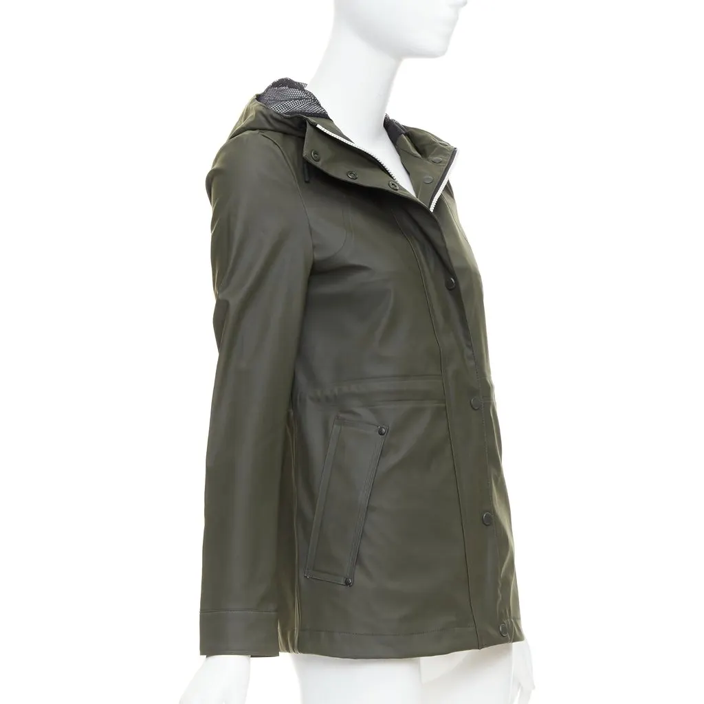 Hunter Green Rubberized Rain Jacket Green Very good - Model View
