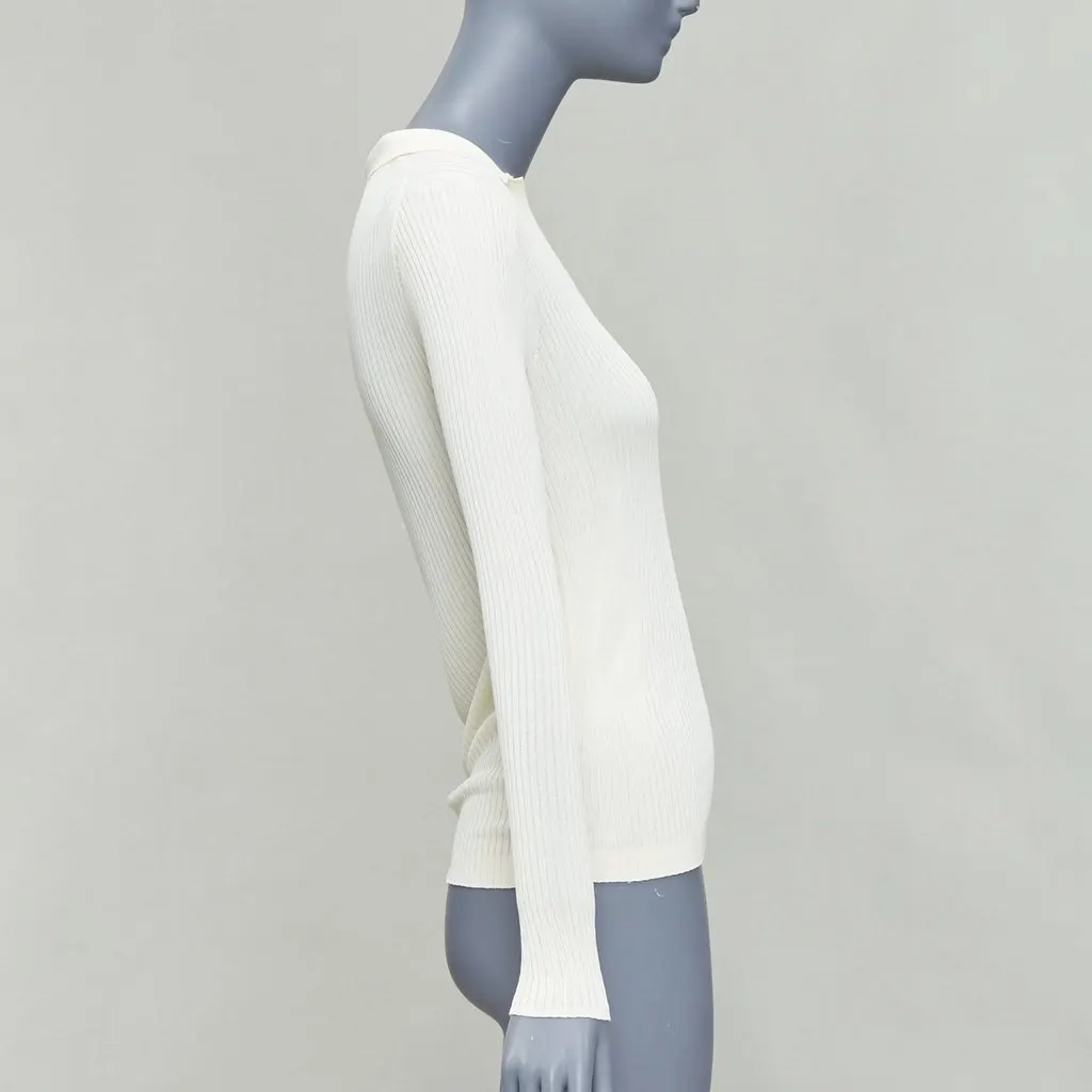 Club Monaco Ribbed Polo Set Ecru Viscose Never worn - Box View
