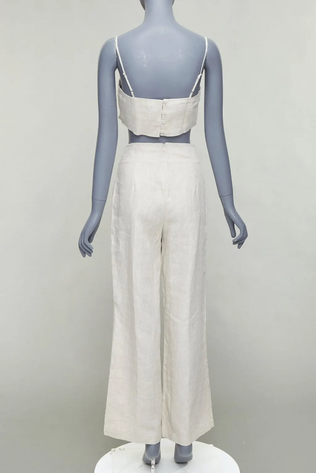 Reformation Linen Crop Set Beige Linen Good - Box View