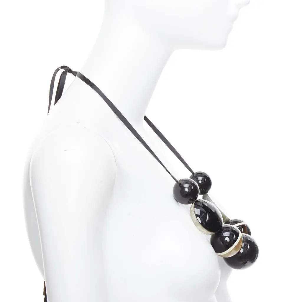 Marni Giant Balls Necklace Black Plastic Very good - Model View