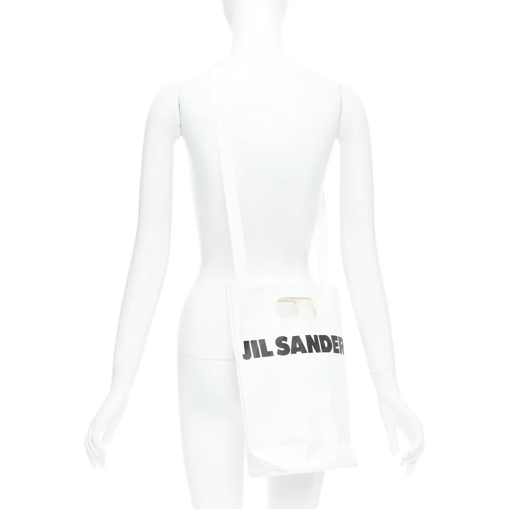 Jil Sander Check Sling Backpack Ecru Fair - Back View