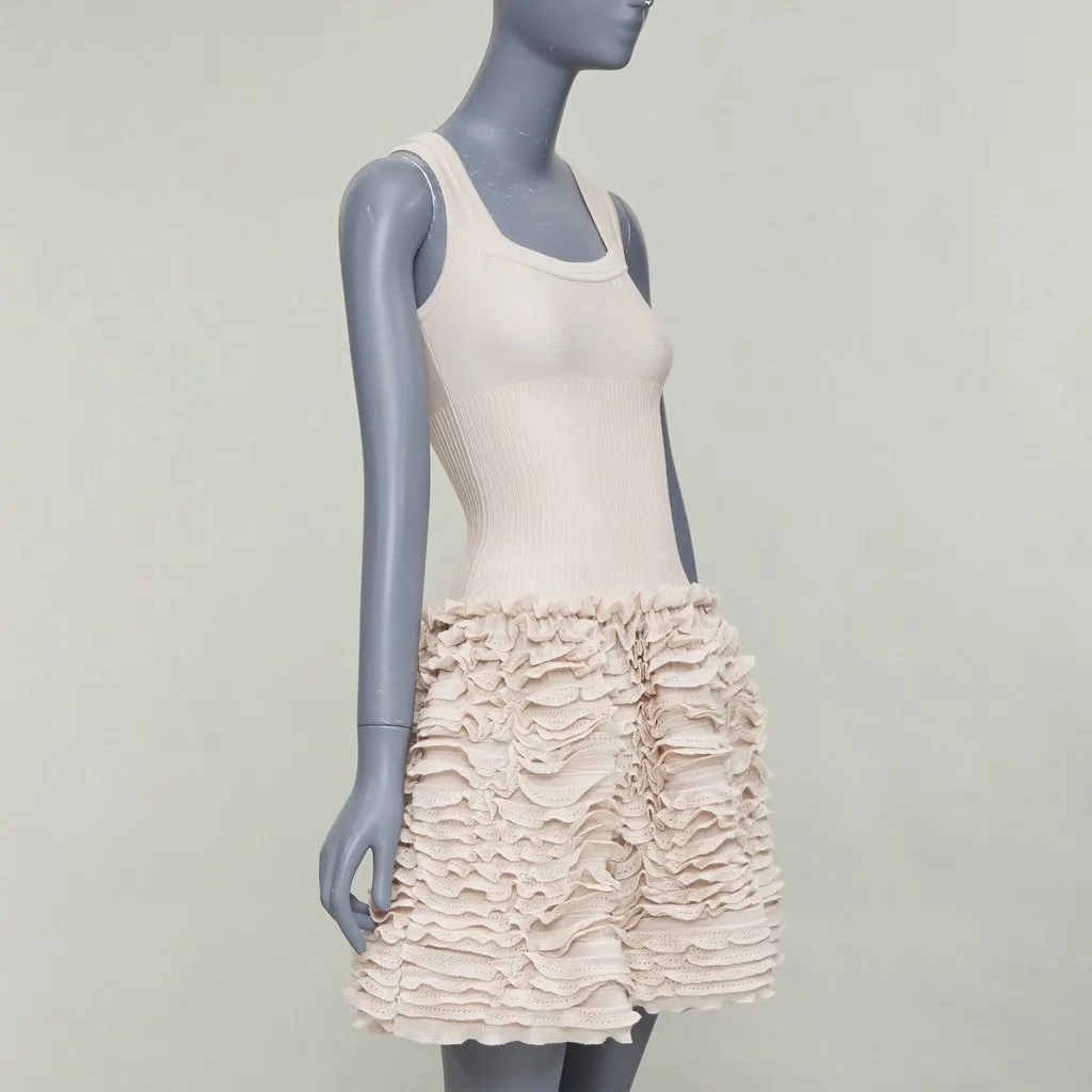 Alaïa Beige Wool Dress Beige Wool Very good - Inside View