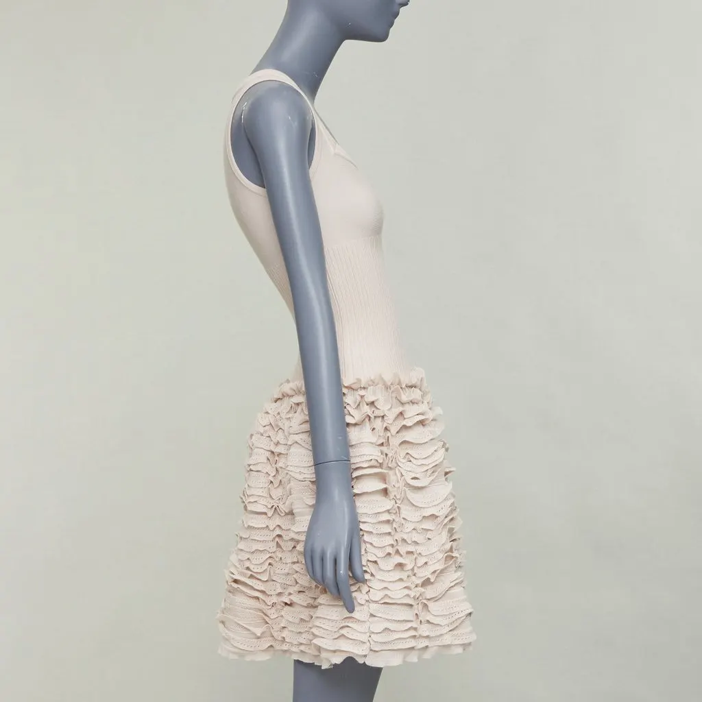 Alaïa Beige Wool Dress Beige Wool Very good - Model View