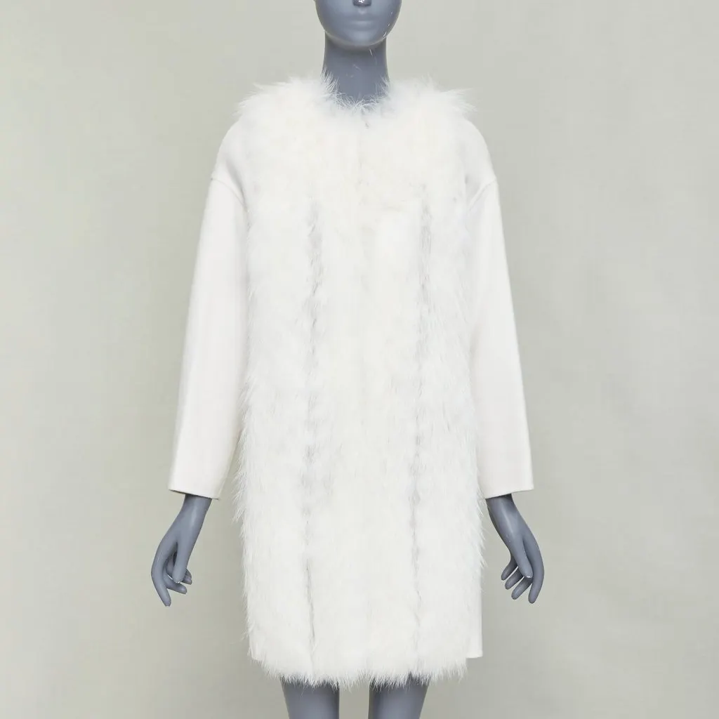 Fendi Ecru Cashmere Coat Ecru Cashmere Very good - Inside View