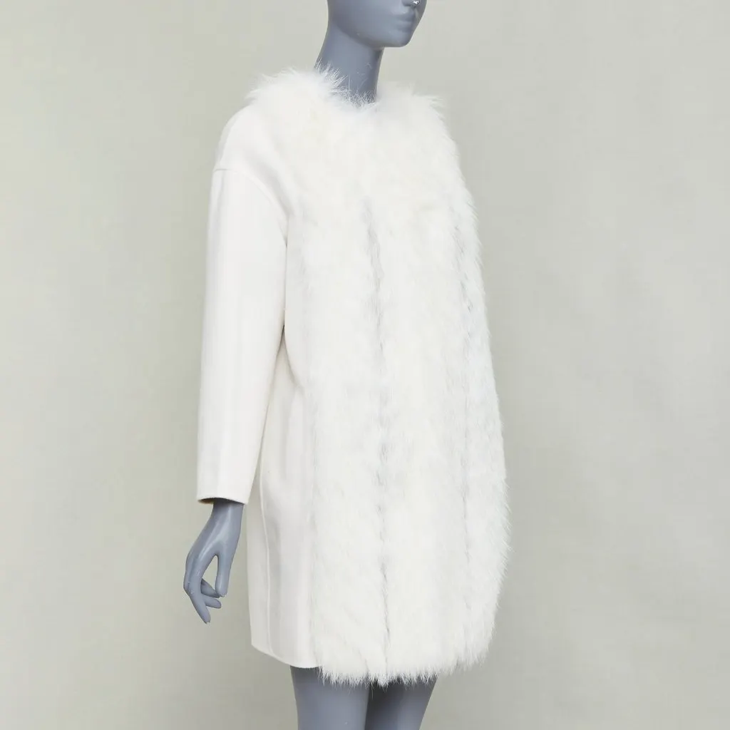Fendi Ecru Cashmere Coat Ecru Cashmere Very good - Model View