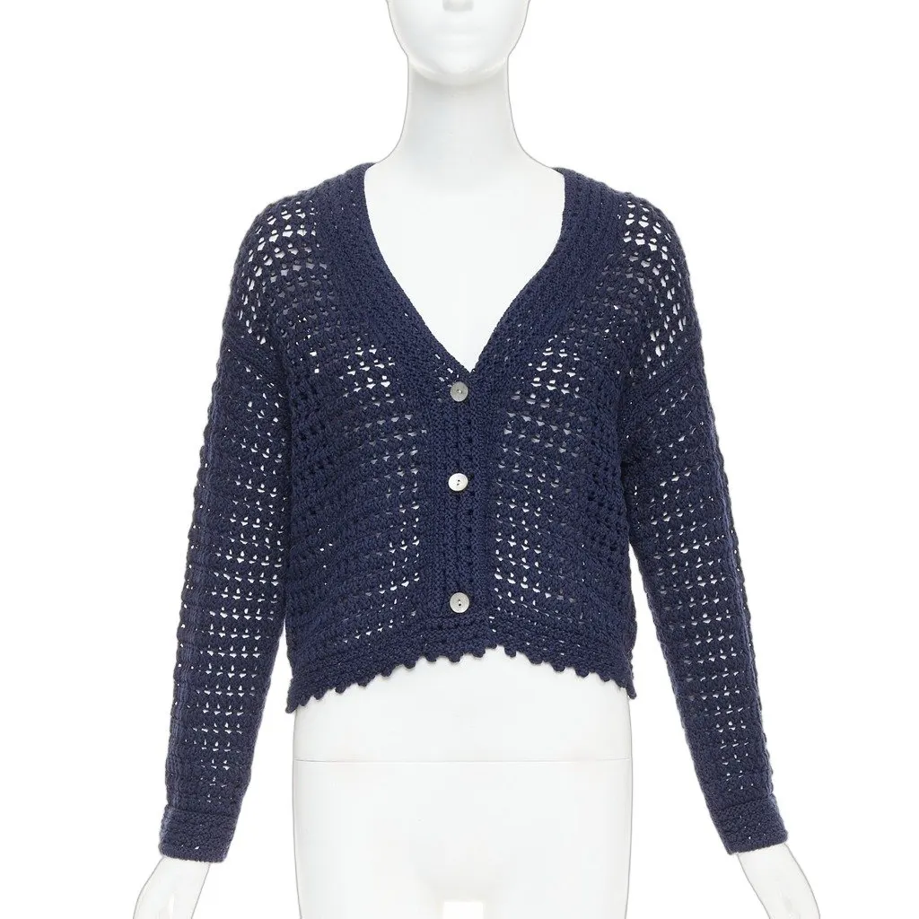 Vince Navy Cotton Knitwear Navy Cotton Never worn, with tag - Front View