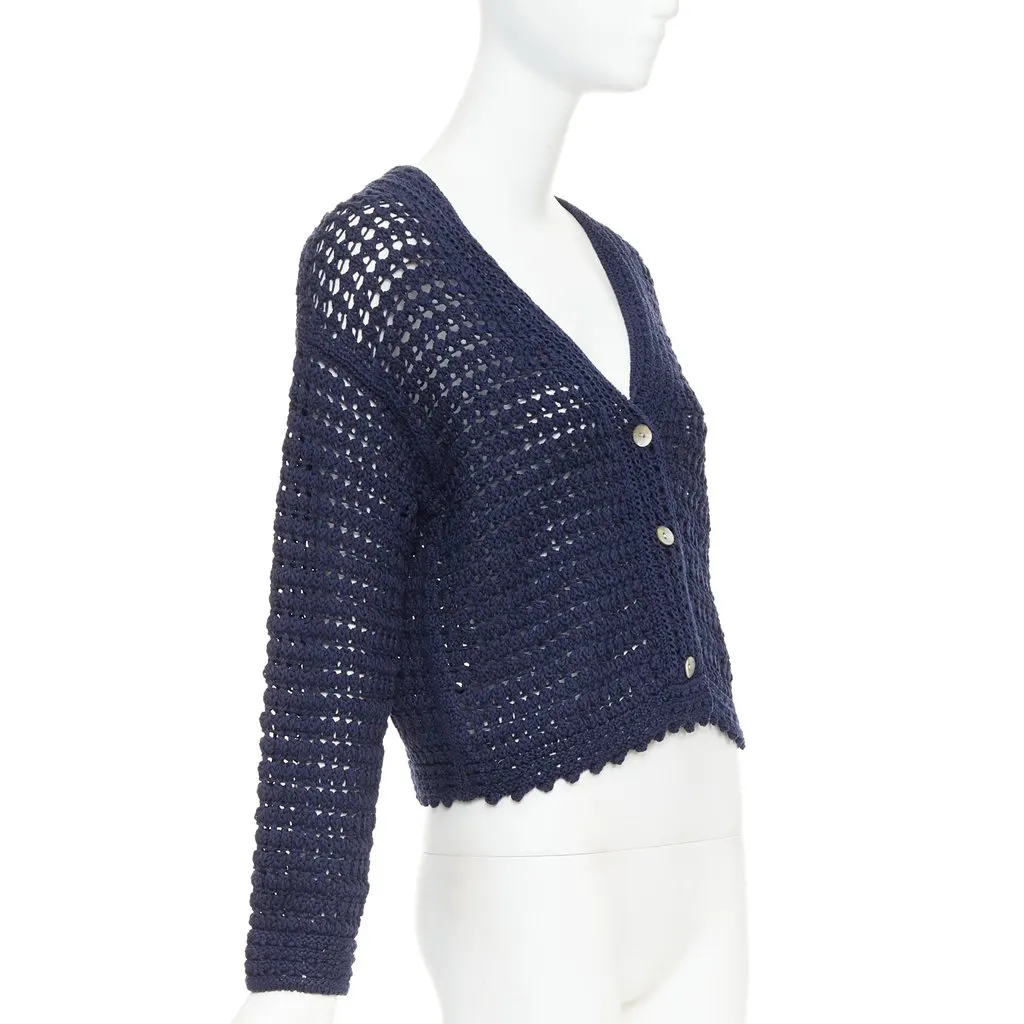 Vince Navy Cotton Knitwear Navy Cotton Never worn, with tag - Model View