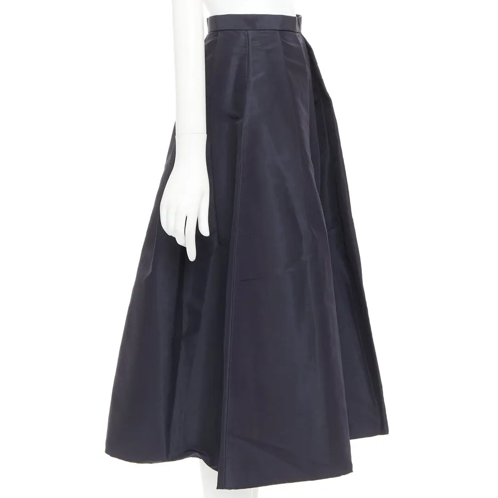 Tibi Navy Silk Skirt Navy Silk Never worn, with tag - Model View