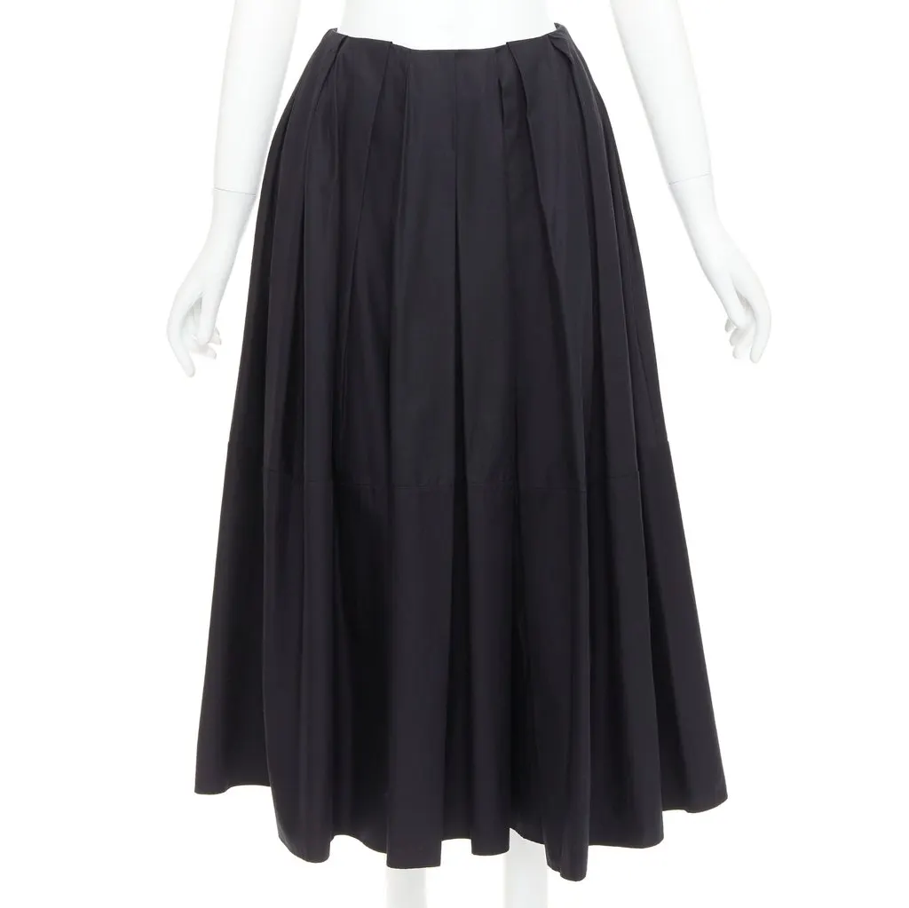 Khaite Black Cotton Skirt Black Cotton Very good - Front View