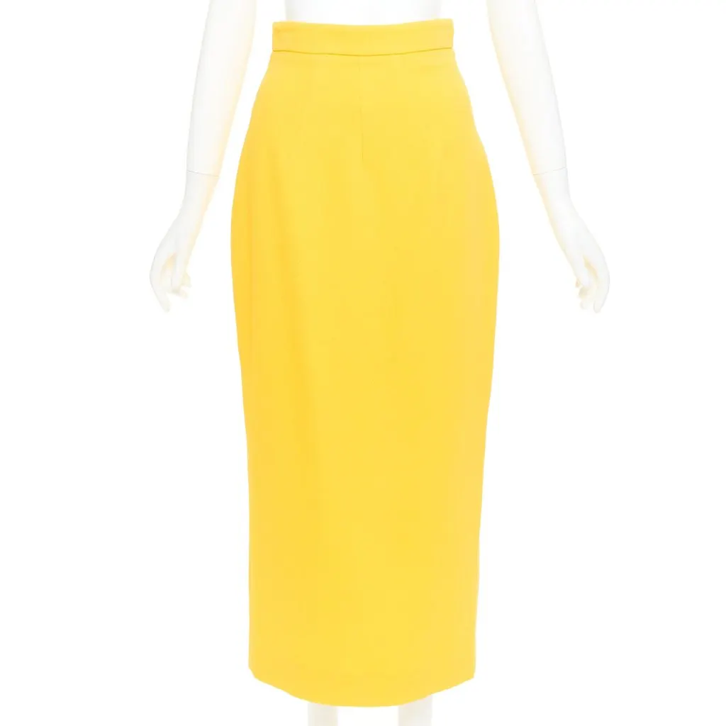 Emilia Wickstead Yellow Polyester Skirt Yellow Polyester Never worn, with tag - Front View