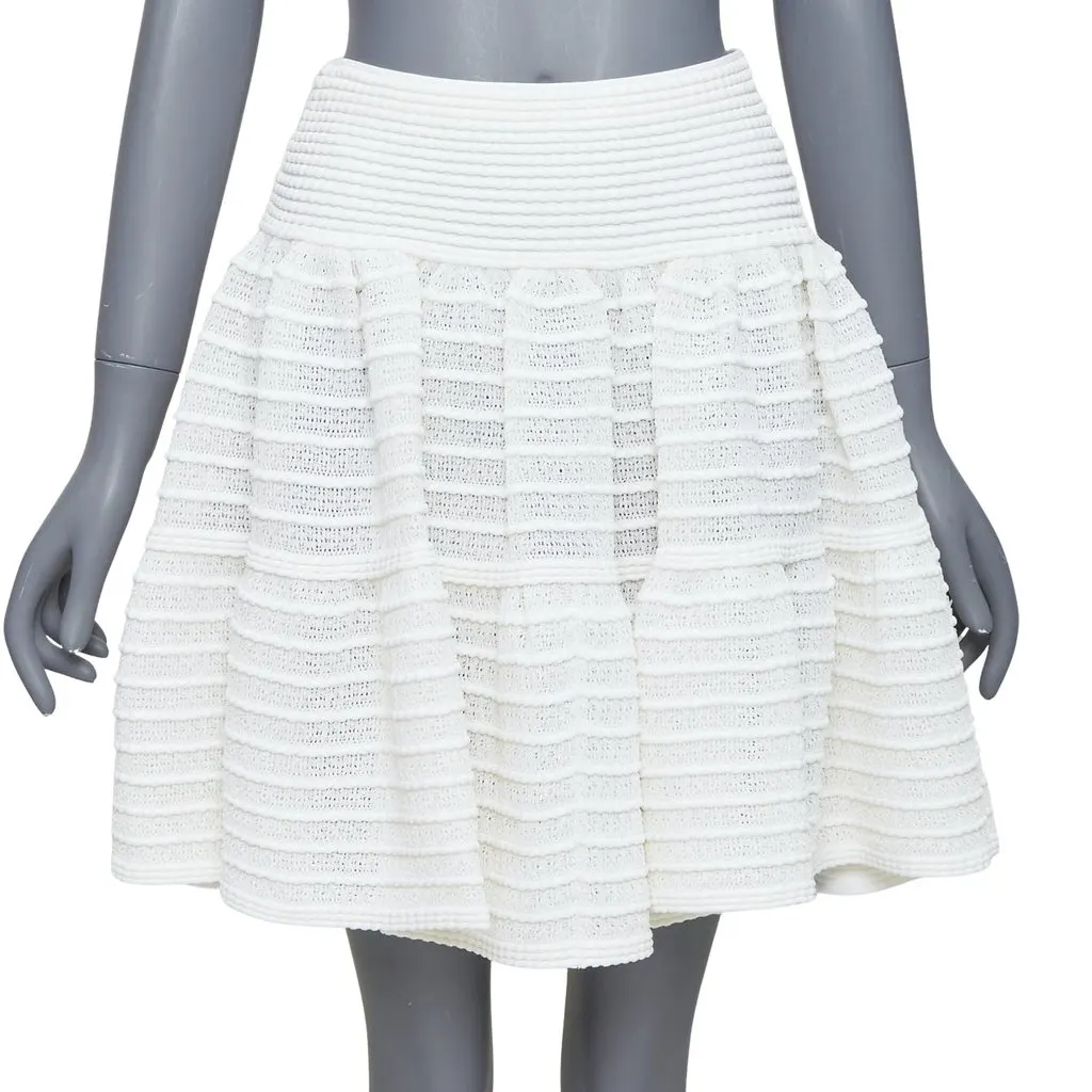 Alaïa Ecru Viscose Skirt Ecru Viscose Very good - Front View