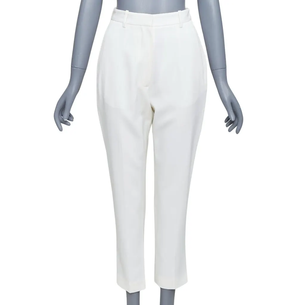 Alexander McQueen Ecru Wool Trouser Ecru Wool Very good - Front View