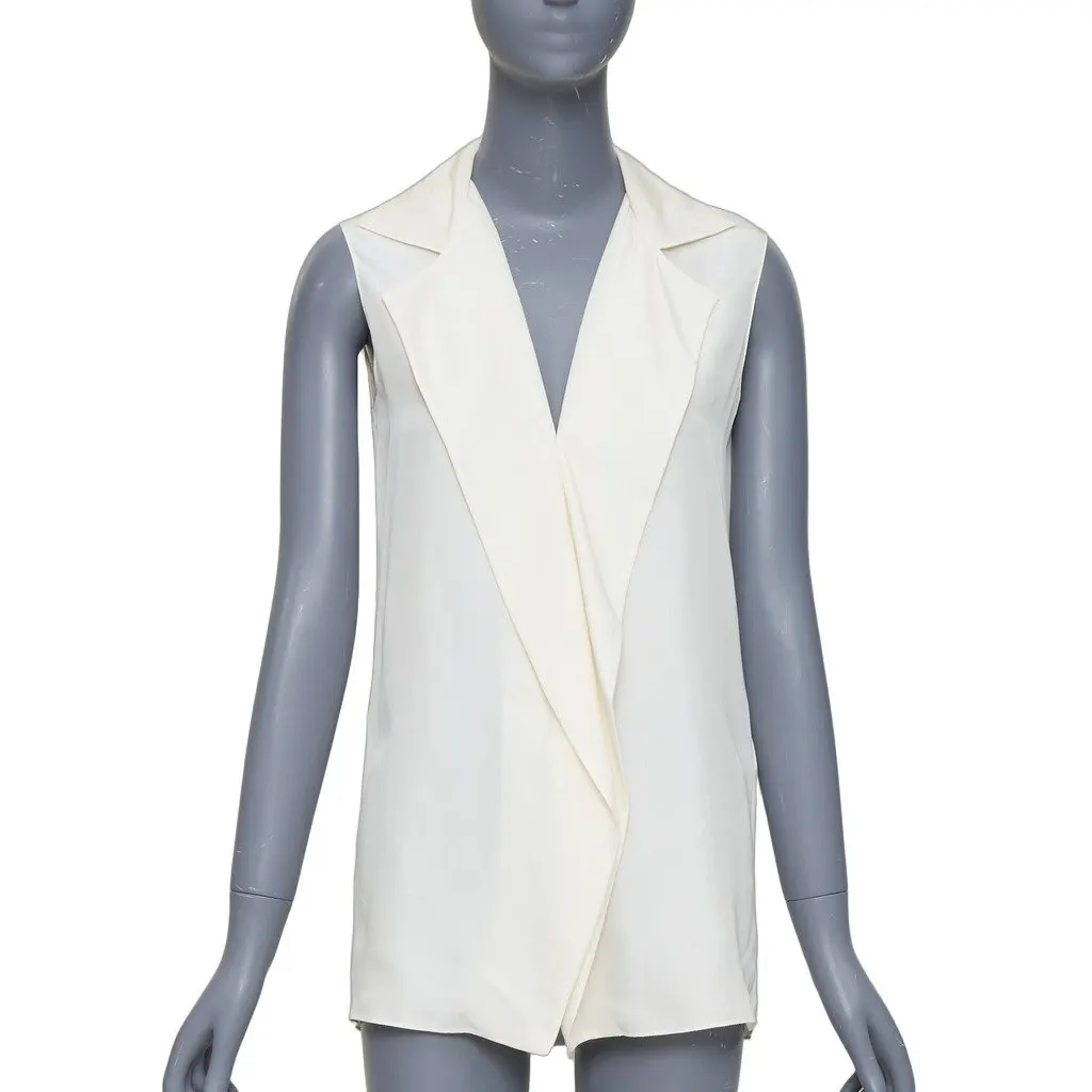 Lanvin Ecru Silk Top Ecru Silk Very good - Front View