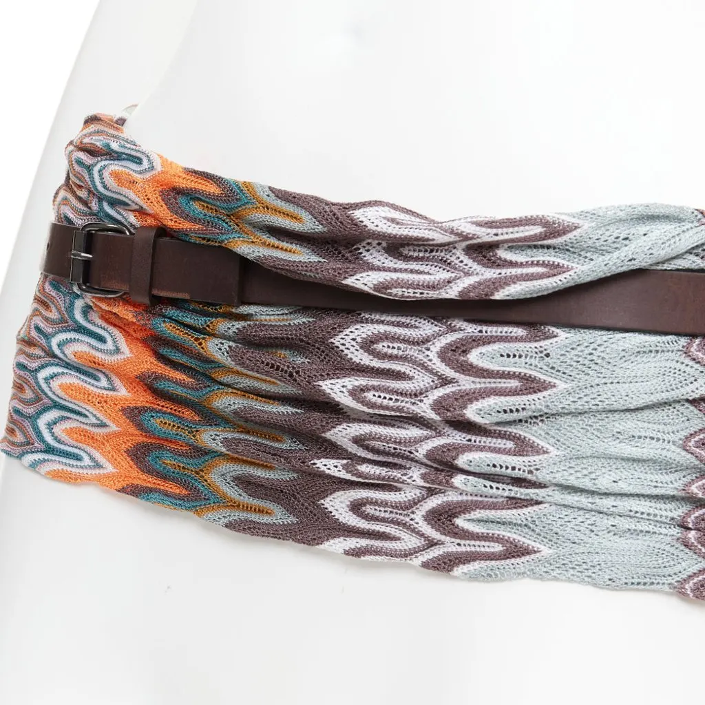 Missoni Brown Leather Belt Brown Leather Good - Back View