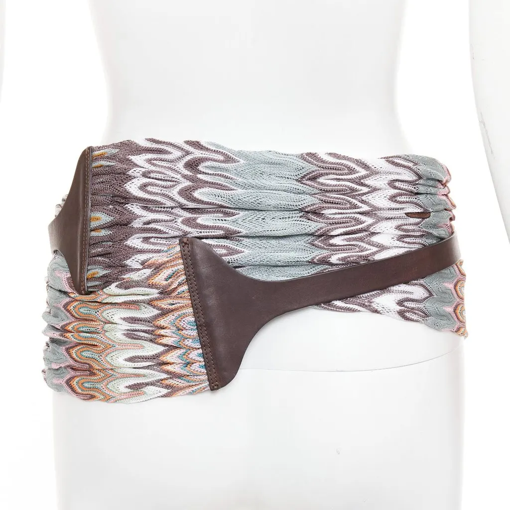 Missoni Brown Leather Belt Brown Leather Good - Box View