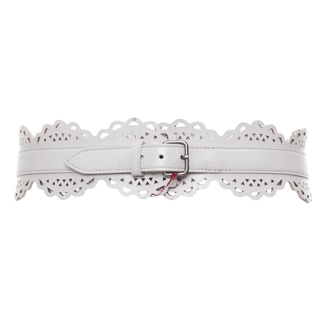 Alaïa Grey Leather Belt Grey Leather Very good - Front View