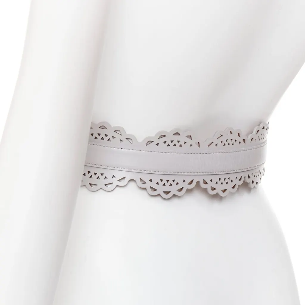 Alaïa Grey Leather Belt Grey Leather Very good - Box View
