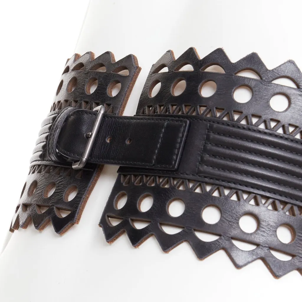 Alaïa Black Leather Belt Black Leather Very good - Back View