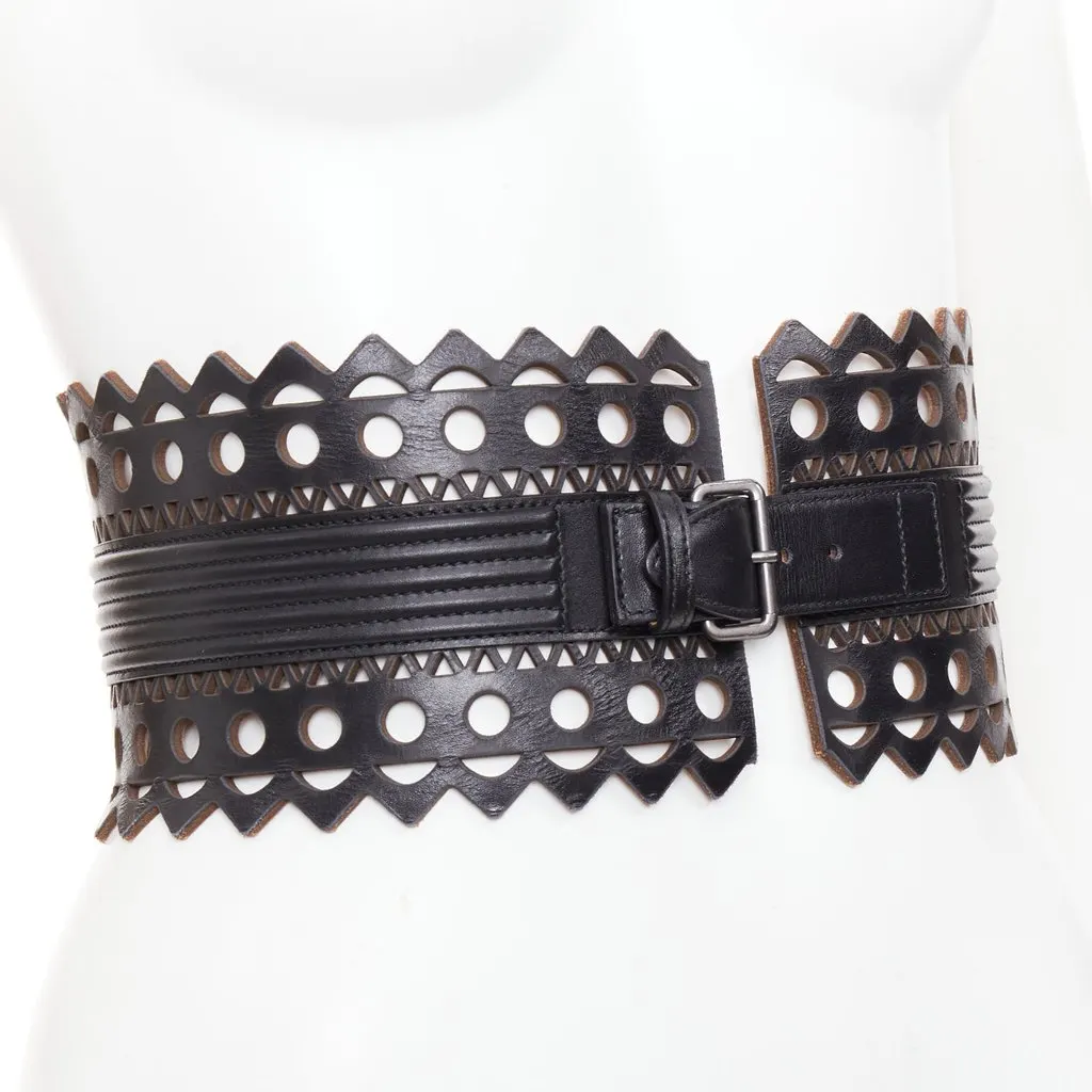 Alaïa Black Leather Belt Black Leather Very good - Inside View