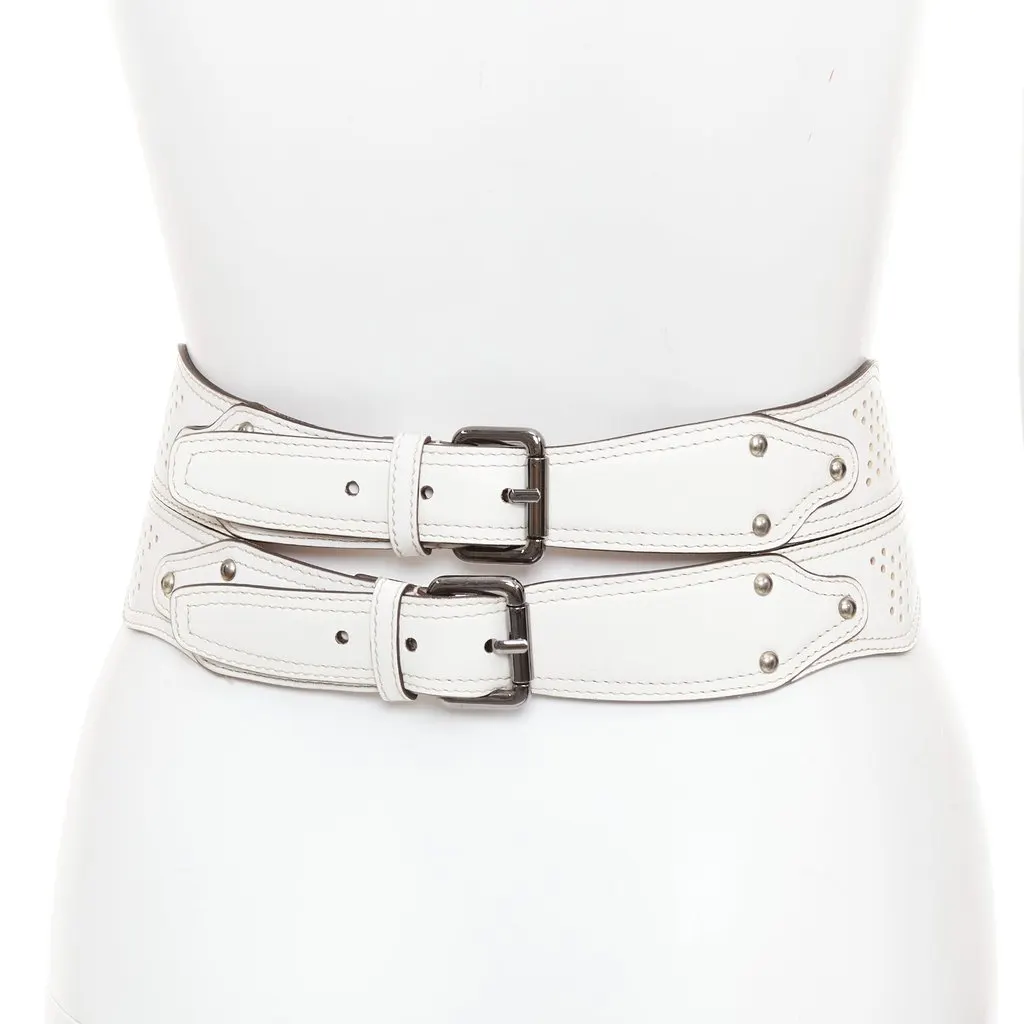 Alaïa White Leather Belt White Leather Good - Back View