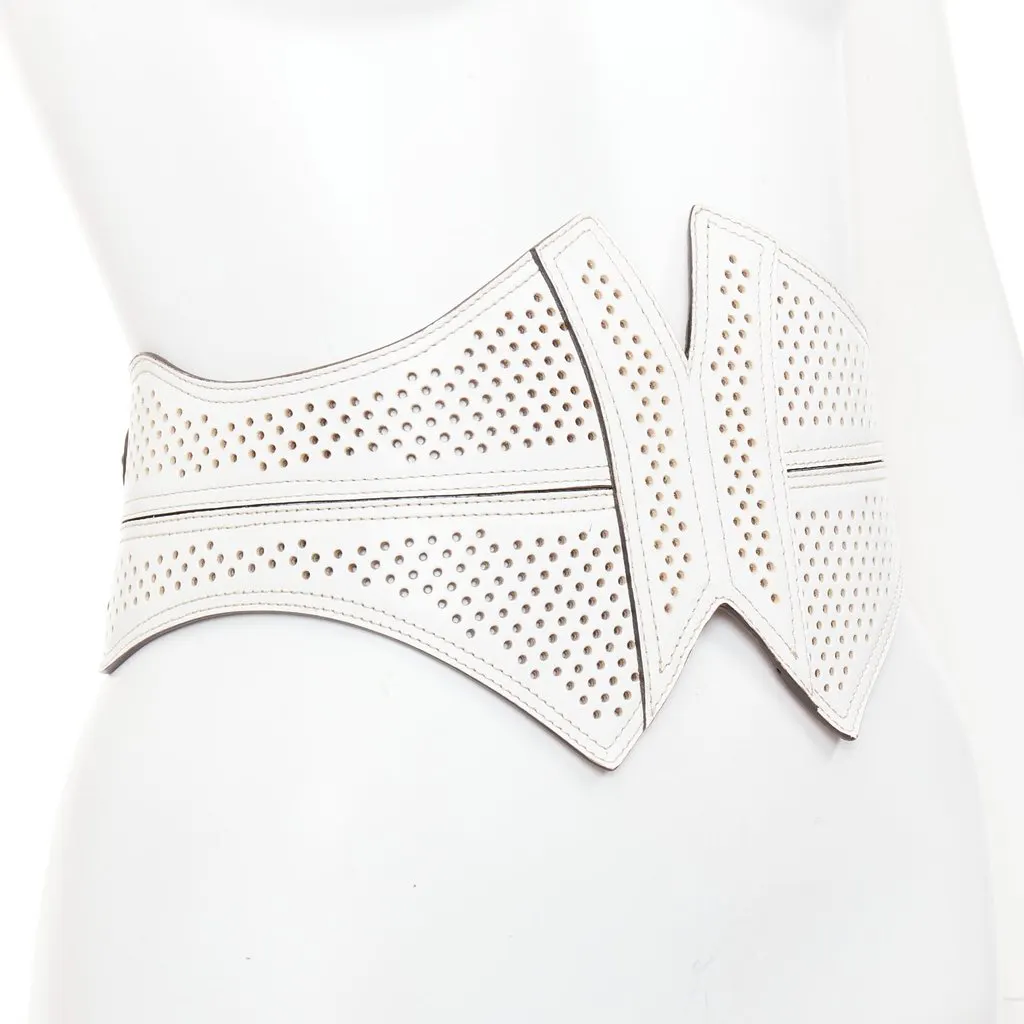 Alaïa White Leather Belt White Leather Good - Inside View