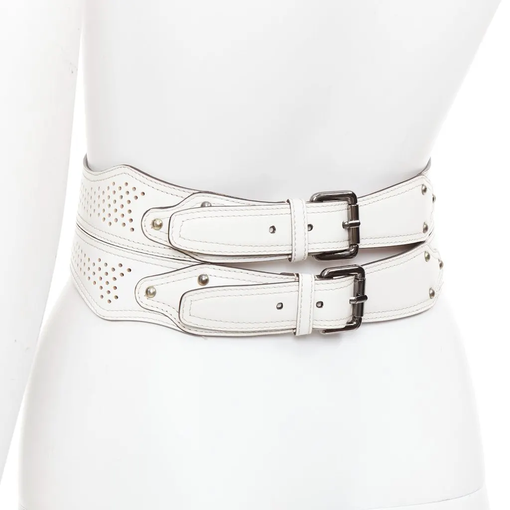 Alaïa White Leather Belt White Leather Good - Box View