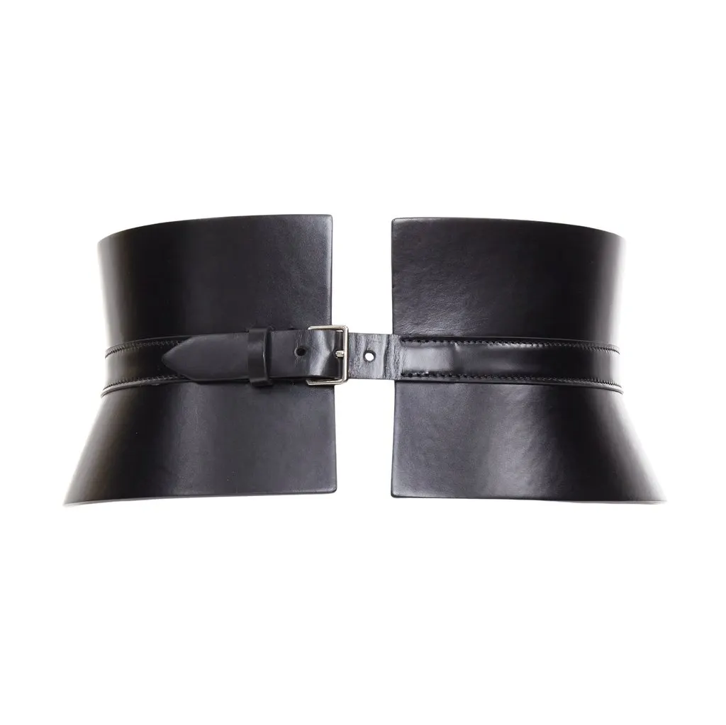 Alaïa Black Leather Belt Black Leather Very good - Front View